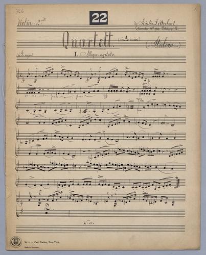 Quartett : [no.] 22 - Parts: Violin 2,