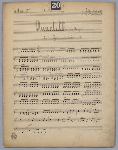Quartett : [no.] 20 - Parts: Violin 2,