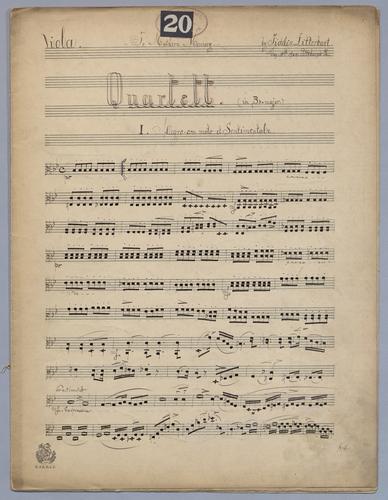 Quartett : [no.] 20 - Parts: Viola,