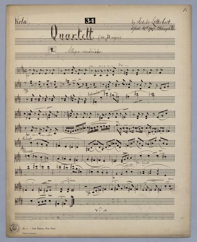 Quartett : [no.] 34 - Parts: Viola,