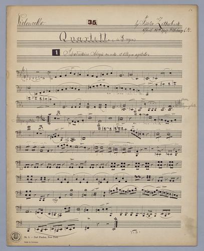 Quartett : [no.] 35 - Parts: Violoncello,
