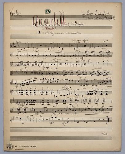 Quartett : [no.] 31 - Parts: Viola,