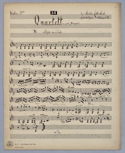 Quartett : [no.] 34 - Parts: Violin 2,