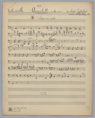 Quartett : [no.] 43 - Parts: Violoncello,