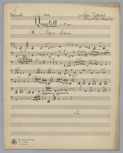 Quartett : [no.] 44 - Parts: Violoncello,