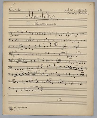 Quartett : [no.] 49 - Parts: Violoncello,