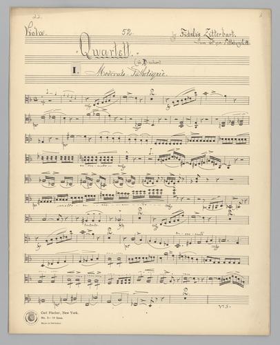 Quartett : [no.] 52 - Parts: Viola,