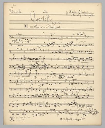 Quartett : [no.] 52 - Parts: Violoncello,