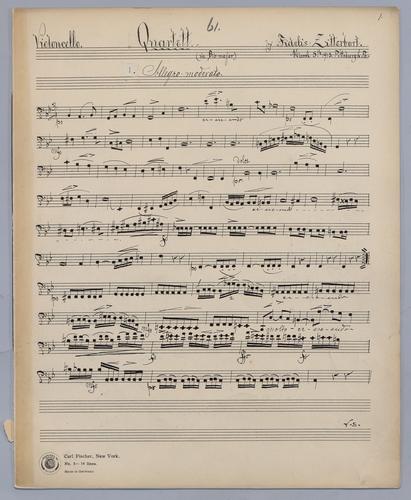 Quartett : [no.] 61 - Parts: Violoncello,