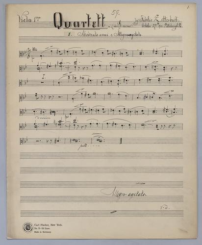 Quartett : [no.] 59 - Parts: Viola 1,