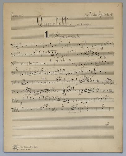 Quartett for Flute, Clarionet in Bb, Bassoon and Piano - Parts: Bassoon,