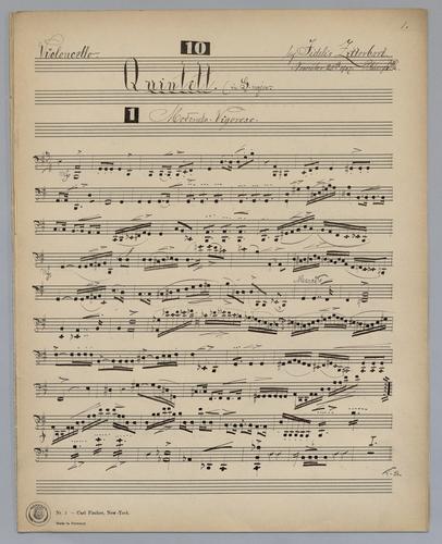 Quintett : [no.] 10 - Parts: Violoncello,