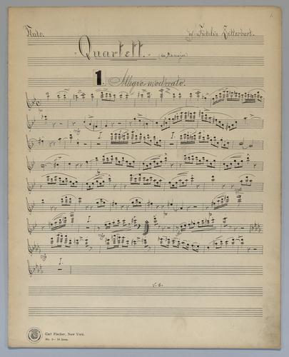 Quartett for Flute, Clarionet in Bb, Bassoon and Piano - Parts: Flute,