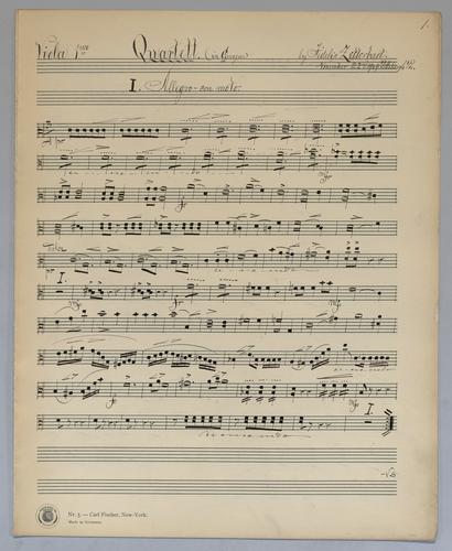 Quartett : [unnumbered] - Parts: Viola 1,