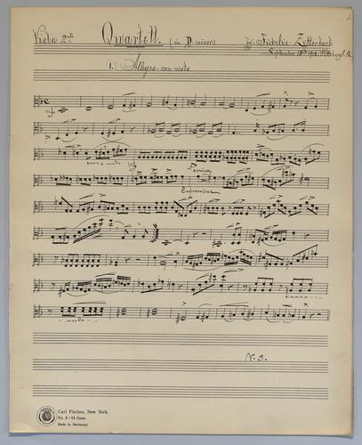 Quartett for 2 Violins and 2 Violas - Parts: Viola 2,