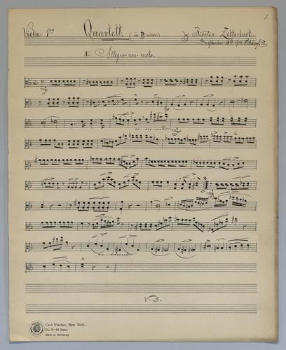 Quartett for 2 Violins and 2 Violas - Parts: Viola 1,