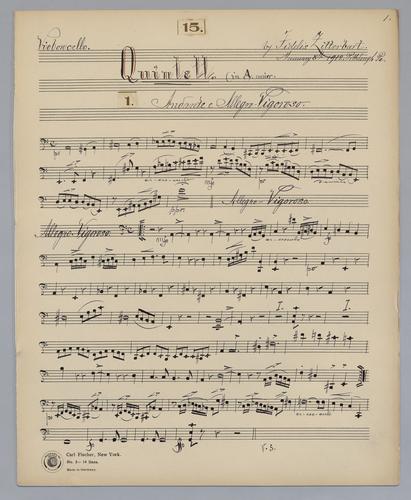 Quintett : [no.] 15 - Parts: Violoncello,