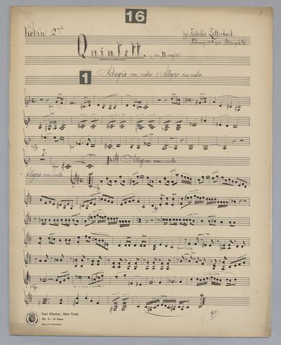 Quintett : [no.] 16 - Parts: Violin 2,