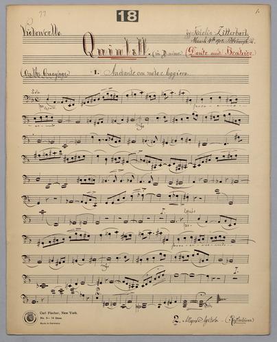 Quintett : [no.] 18 - Parts: Violoncello,