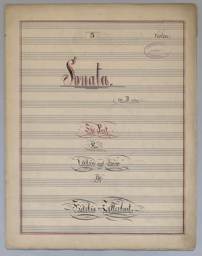 Sonata : [no.] 5 - Parts: Violin,