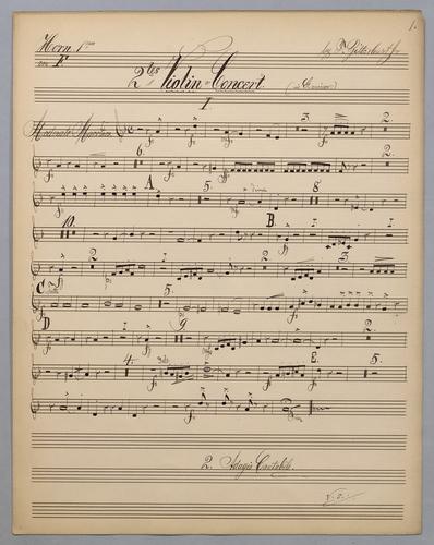 2tes Violin-Concerto - Parts: Horn 1,