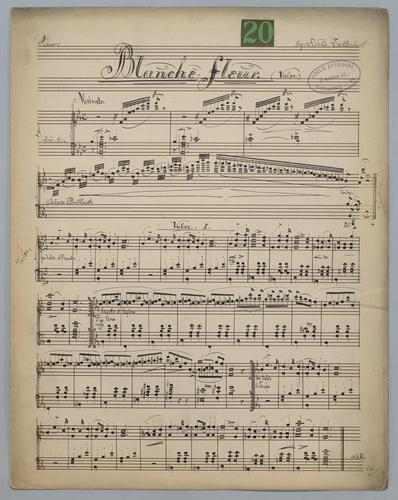 Valse [for] Piano : Blanche Fleur : [no.] 20