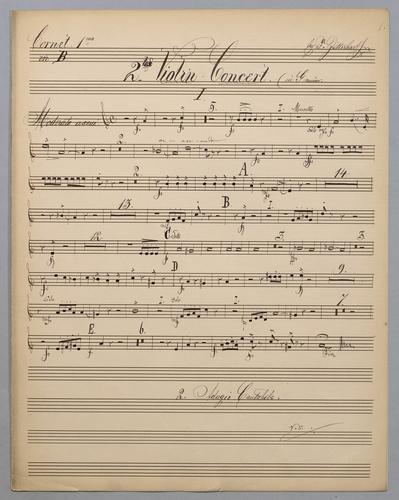 2tes Violin-Concerto - Parts: Cornet 1,