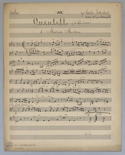 Quintett : [no.] 10 - Parts: Viola,