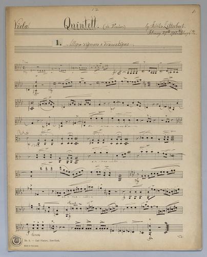 Quintett : [no.] 12 - Parts: Viola,