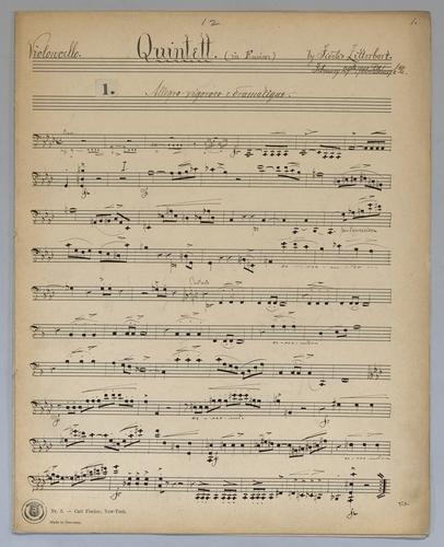 Quintett : [no.] 12 - Parts: Violoncello,