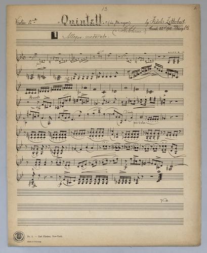 Quintett : [no.] 13 - Parts: Violin 2,