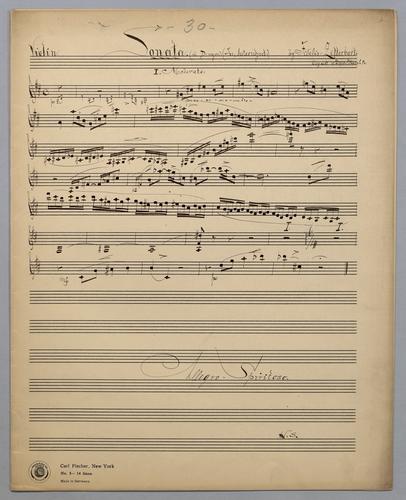 Sonata for Violin and Piano in D Major - Parts: Violin,