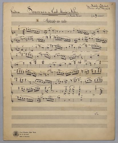 Souvenir de Carl Maria de Weber - Violin,