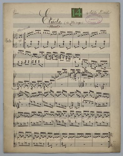 Etude : [no.] 14 : in Bb Major : Stacato : [for] Piano