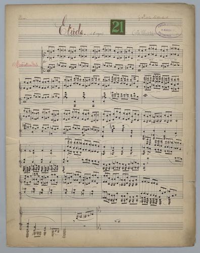 Etude : [no.] 21 : in C Major : The Christian : [for] Piano