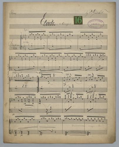 Etude : [no.] 16 : in Eb Major : [for] Piano