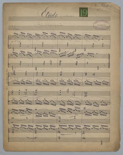 Etude : [no.] 19 : in A Minor : Symphonique : [for] Piano
