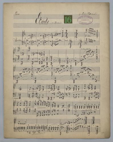 Etude : [no.] 16 : in F# Minor : [for] Piano