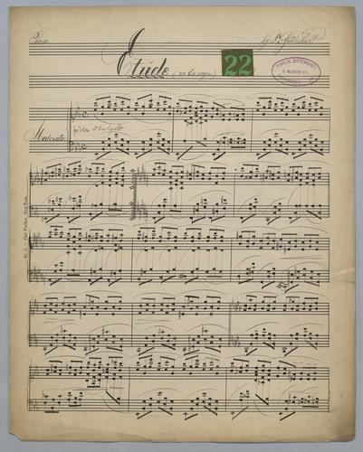 Etude : [no.] 22 : in Eb Major : [for] Piano