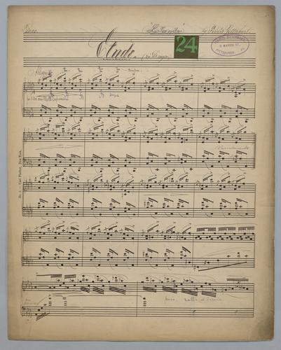 Etude : [no.] 24 : in Db Major : La Favorite : [for] Piano