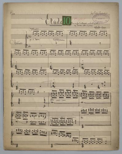 Etude : [no.] 10 : in F Major : [for] Piano