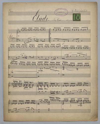 Etude : [no.] 18 : The Cave : in E Minor : [for] Piano