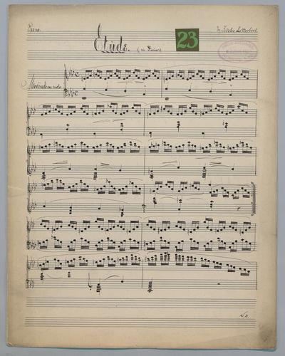 Etude : [no.] 23 : in F Minor : [for] Piano