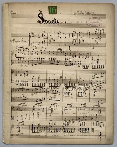 Sonate : No. 16 : in F Minor : [for] Piano