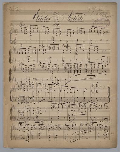 Etüdes de Artiste : No. 6[-9 : for] Piano solo,