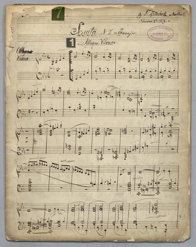 Sonata : No. 7 : in Eb Major: [for piano],