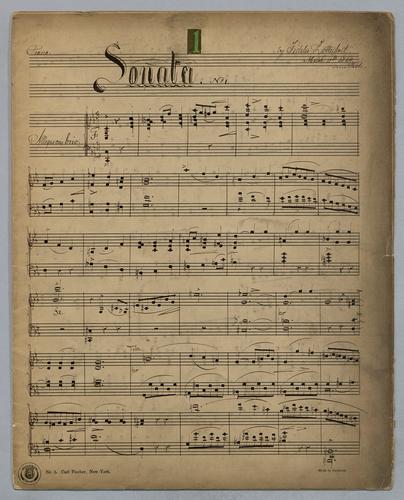 Sonata : No. 1 : [for] Piano : [in Eb major],