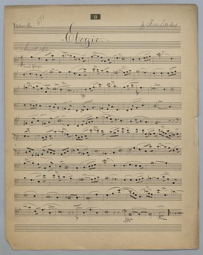 Elegie [no.] 3 - Parts: Violoncello,