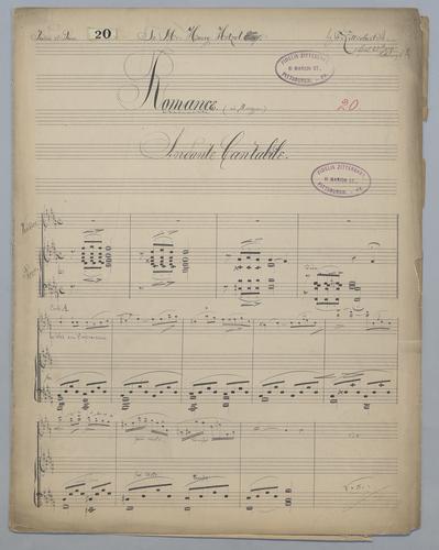 Romance : [no.] 20 - Score,