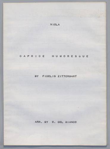 Caprice Humoresque - Parts: Viola